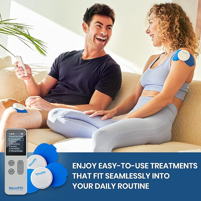NeuroMD Wireless TENS Unit Muscle Stimulator for Pain Relief | TENS Machine with Electrode Pads | 5-Step Complete Relief Program with EMS Technology for Back Pain, Muscle Strengthening, and Sciatica - Bloomnest