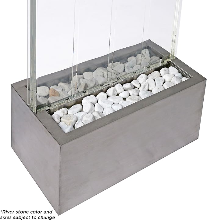 Alpine Corporation MLT134SL Indoor Floor Bubble Wall Water Fountain with Color-Changing LED Lights and Remote, 72", Silver - Bloomnest
