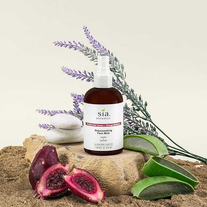 Sia Botanics Rejuvenating Face Toner Mist (118ml/4oz Bottle) | Facial Treatment w/Prickly Pear, Aloe Vera, Orange Blossom | Natural, Clean, Botanical Skincare for Women - Bloomnest