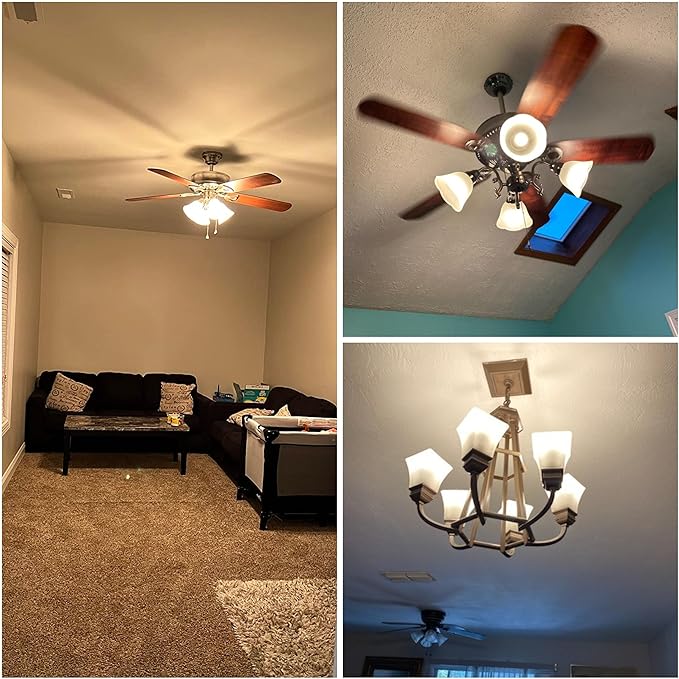 E12 A19 A60 LED Ceiling Fan Light Bulbs 100w Equivalent 2700K Warm White,E12 Small Candelabra Screw Base Globe Shape LED Bulbs 10W 1200lm for Chandelier Pendant Wall Sconces Vanity,Non Dimmable,3Pcs - Bloomnest