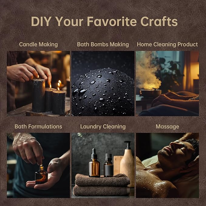 Men Essential Oils Set - 6 Premium Fragrance Oils for Diffusers for Home, Candles & Aromatherapy | Leather, Sandalwood, Cologne, Smoke Vanilla, Oak, Mahogany Scents | Gift Set for Men, Father's Day - Bloomnest
