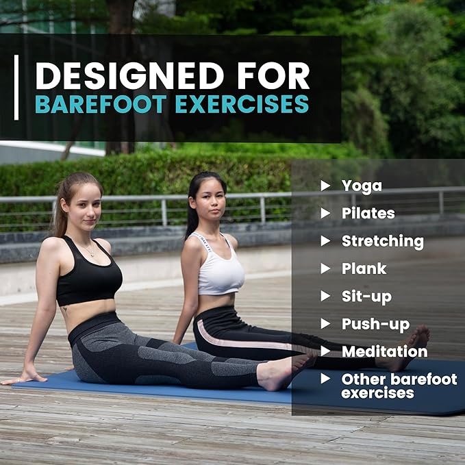 UMINEUX Large Yoga Mat for Men and Women 1/4 & 2/5 Inch Extra Thick TPE Fitness Mat for Home Gym Workout, Non-Slip, Eco Friendly Exercise Mat for Yoga, Pilates, Stretching, Meditation - Bloomnest