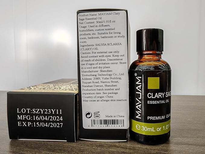 Clary Sage Essential Oil 30ML/1.01FL.OZ, MAYJAM Premium Clary Sage Oil Essential Oils with Glass Dropper, Great for Aromatherapy Diffuser and Candle Making - Bloomnest