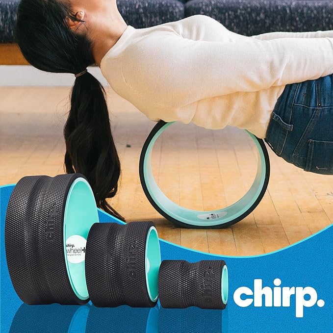 Chirp Wheel Foam Roller – Targeted Back & Neck Relief, Lumbar Spine Stretcher, Spinal Decompression Back Stretcher, Massage Roller with Density Foam for Physical Therapy, Supports 500lbs, 3-Pack Mint - Bloomnest