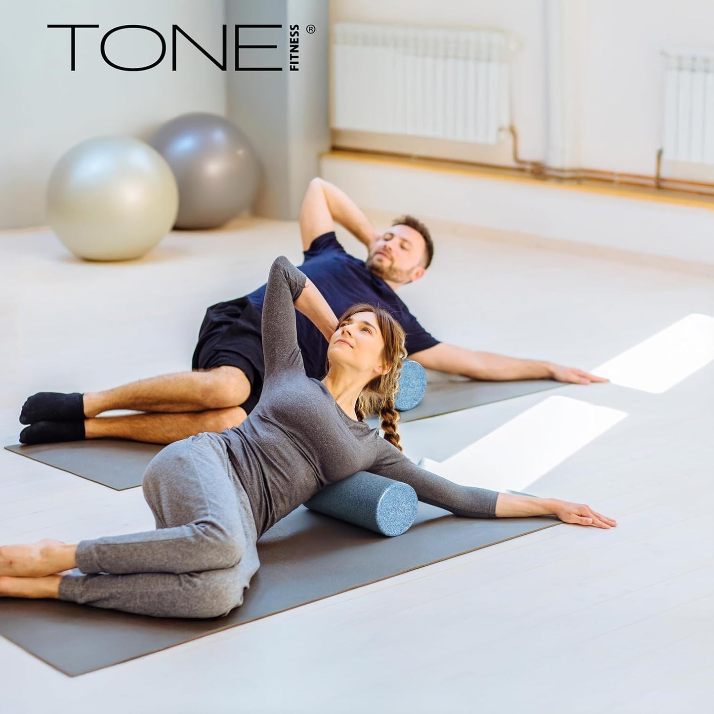 Tone Fitness High Density EPP Foam Exercise Foam Roller for Yoga, Pilates, Stretching, Massage, and Recovery | Multiple Sizes and Colors