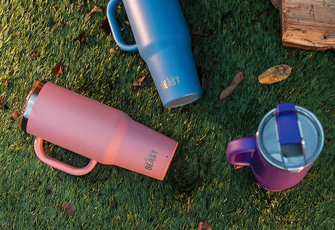 Beast 42 oz Tumbler Stainless Steel Vacuum Insulated Coffee Ice Cup Double Wall Travel Flask (Blossom Pink) - Bloomnest