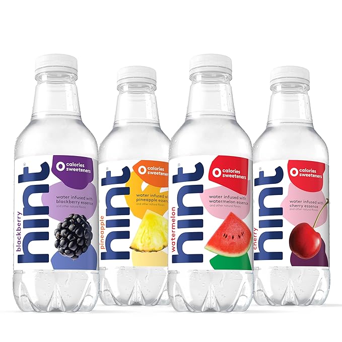 Hint Infused Bottled, Best Sellers Variety Pack - Sugar Free Flavored with Zero Calories, Natural Essences, and No Artificial Sweeteners - 16 Fl Oz (Pack of 12) - Bloomnest