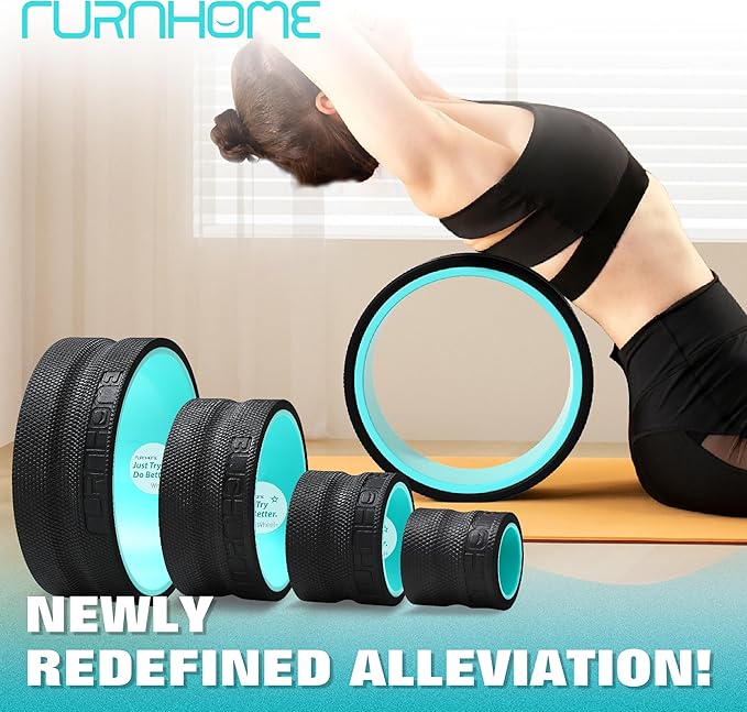 Furnhome Back Roller - Back Wheel for Deep Tissue Massage,Yoga Wheel for Back Pain & Stretching- Comfy Deep Tissue Massage Roller (4-Pack) - Bloomnest