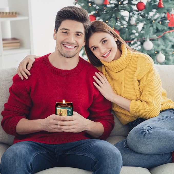 Christmas Candle | Christmas Spice Scented Candle, Holiday Candles Gift, Soy Wax Candle for Home Scented, Aromatherapy Jar Candles, Gifts for Women and Men, Cozy Winter Candles for Home Decor, 7 oz - Bloomnest