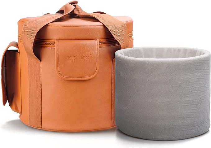 TOPFUND 8 inch Artificial Leather Carry Case for Crystal Singing Bowl Carrying Bag with 6" Sponge Padded Sleeve - Bloomnest