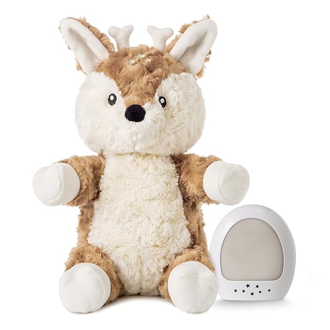 Cloud b Sound Machine with White Noise Soothing Sounds | Cuddly Stuffed Animal & Nomadic Nightlight | Record Parent Voice | Adjustable Settings and Auto-Shutoff | LoveLight Buddies - Finley Fawn - Bloomnest