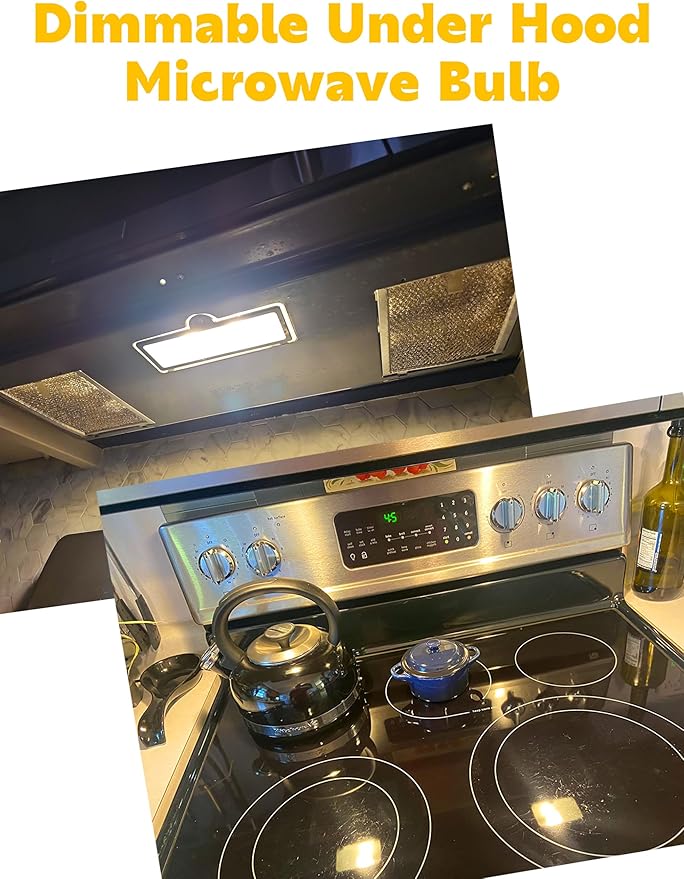 Microwave Oven Stove Bulb, E17 LED Dimmable Under Hood Microwave Bulb 40W Equivalent, 8206232A T7 E17 Intermediate Base 3000K for 4W Appliance Refrigerator Range Hood Light 4Pack - Bloomnest
