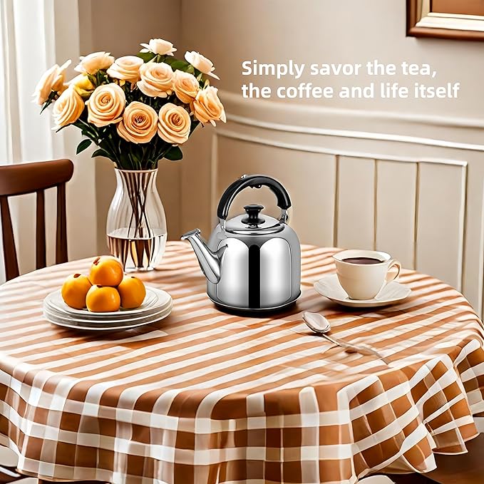 Whistling Stovetop Tea Kettle,Food Grade 316 Stainless Steel,Hot Water Fast to Boil,Stovetop Kettle with Ergonomic Handle,5.3 Quart Capacity - Bloomnest