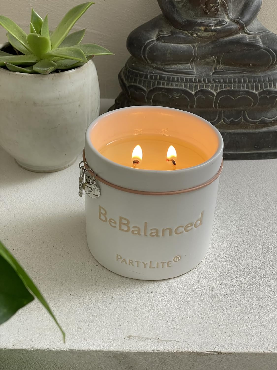 PartyLite Be Energized Eucalyptus + Peppermint Soy Jar Candle, 40-50 Hour Burn, Essential Oils, Fresh Fir Balsam, Spearmint, Energizing Fragrance