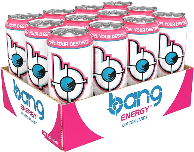 Bang Energy Cotton Candy, Sugar-Free Energy Drink, 16-Ounce (Pack of 12) - Bloomnest