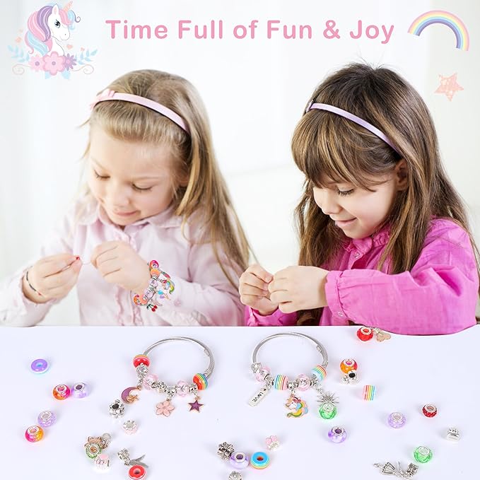 Gifts for Girls Age 6-8 8-10,Bracelet Making Kit,Girls Toys,Gift Basket That Inspires Creativity and Individuality and is Fun to Play with Friends Create a Unique Gift for Your Friend - Bloomnest