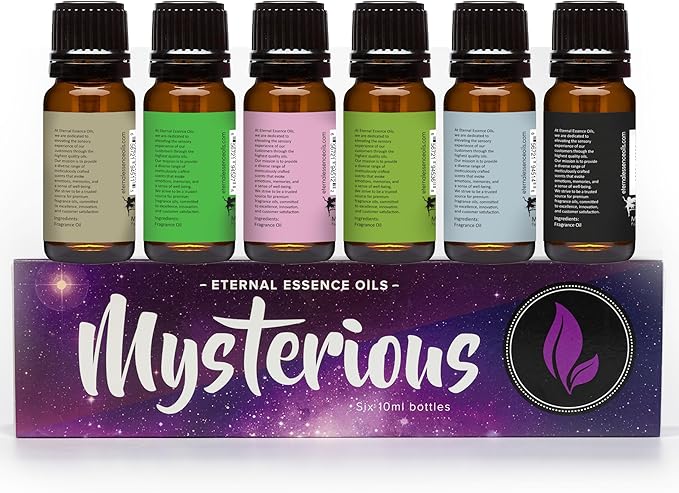 Eternal Essence Oils Mysterious Set of 6 Premium Fragrance Oils - Coconut Lime Verbena, Cabernet & Neroli, Dragons Blood, Wild Watermelon, Monkey Farts, and Black Oak Currant Scented Oils - 10ML - Bloomnest