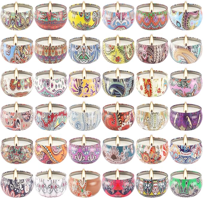Scented Candle Gifts Set 36 Pack Soy Wax Travel Tin Jar Candles for Home 2.5 OZ Scented Candles for Mom for Christmas, Birthday, Thanksgiving, Mother's Day. - Bloomnest