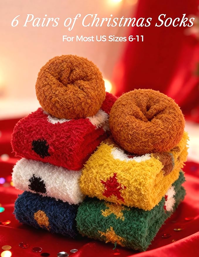 TEHOOK Warm & Cozy Valentines Gifts for Women, Fluffy Fuzzy Plush Sleeping Slipper Socks - Soft Warm Fabric - Bloomnest