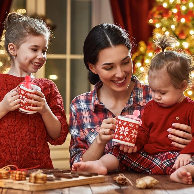 2 Pieces Tea Infuser for Loose Tea Cute Fine Mesh Tea Strainer Stainless Steel Tea Filter Ball Tea Diffuser Steeper for Teacups Teapots (Pink, Red)