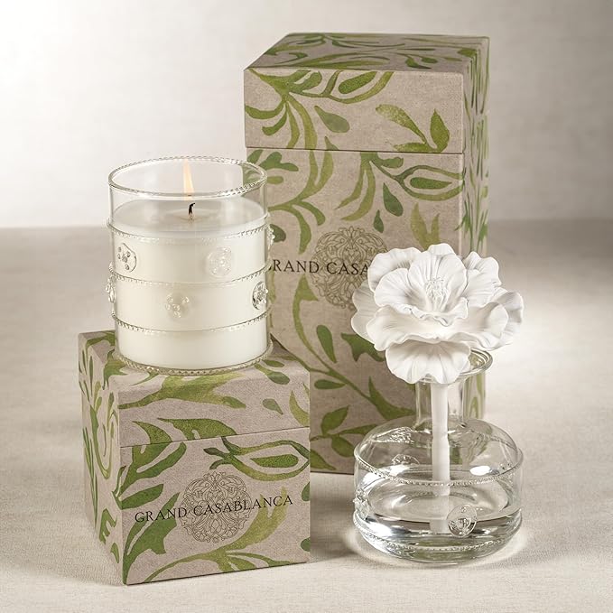 Zodax Grand Casablanca Porcelain Oil Diffuser - 6.76 oz -Wild Tuberose - Bloomnest