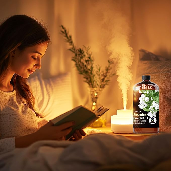 Jasmine Essential Oil, Jasmine Oil 8 Fl Oz 240ML for Diffuser Humidifier Yoga Cleaning DIY Candle Soap Making Perfume Gift for Women Essential Oils - Bloomnest