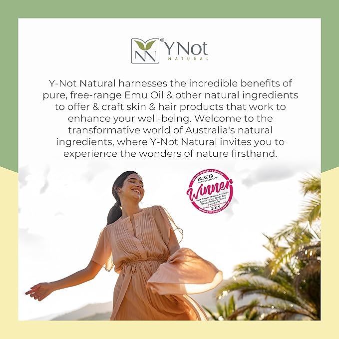 Sports Oil Muscle Rub with Pure Emu Oil, Omega 3 6 9, Tea Tree, Vitamin E, & Essential Oils - 100ml Oil Soothing for Muscle Stiffness & Skin Discomfort by Y-Not Natural