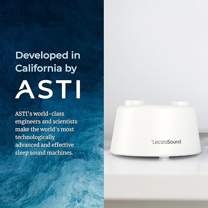 Adaptive Sound Technologies Lectro Sound 2 White Noise Machine - Simple Machine for Nursery or Bedroom - Non-Looping, Warm White Noise for Soothing Sleep - for All Ages - White - Bloomnest