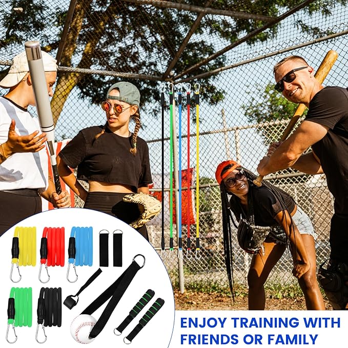 Baseball Resistance Trainer,Training Aid for Baseball Softball Pitchers,Interchangeable Grips to Build Arm Strength,Arm Bands for Baseball Players,Baseball Throwing Trainer,Great to Warm-Up - Bloomnest