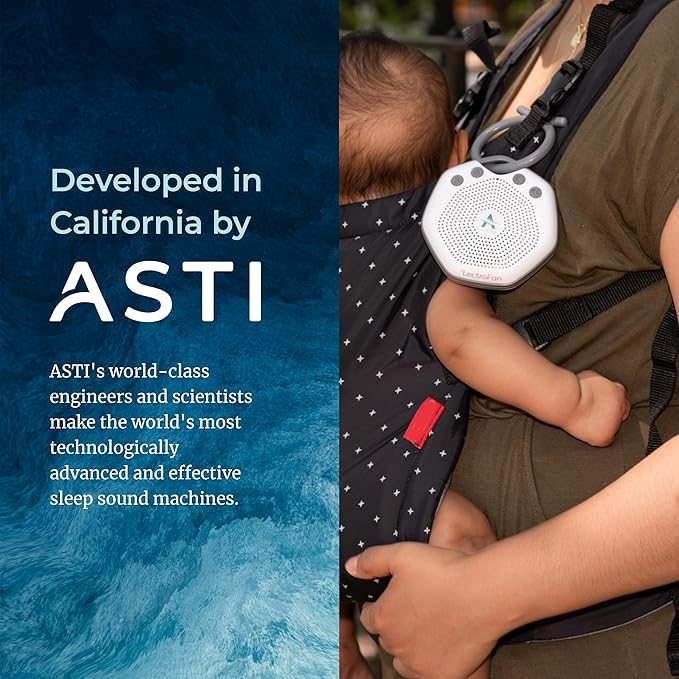 Adaptive Sound Technologies LectroFan Alpha Portable Sleep Sound Machine - Rechargeable White Noise Machine for Crib, Stroller, Car Seat & More - 7 Non-Looping Sounds - for Travel, Bedroom, Nursery