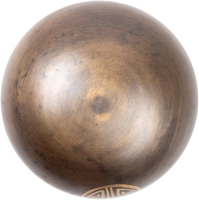Tibetan Singing Bowl Set Brass - Master Healing Grade - Authentic Handcrafted Sound Bowl by Himalayan Bazaar (Black and Red) - Bloomnest