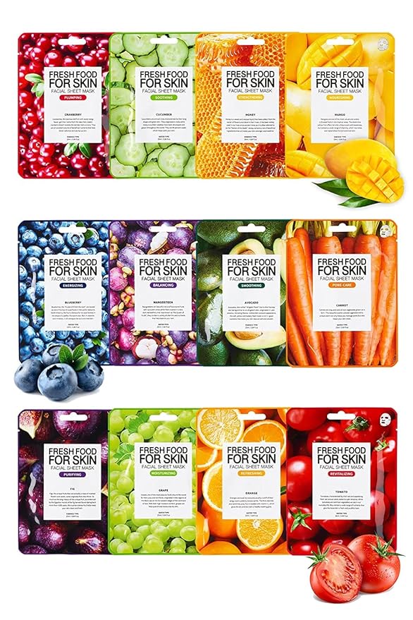 FARMSKIN Organic Face Mask, 12 pcs - Hydrating, Moisturizing, Brightening, Soothing, Cruelty-Free - Bloomnest