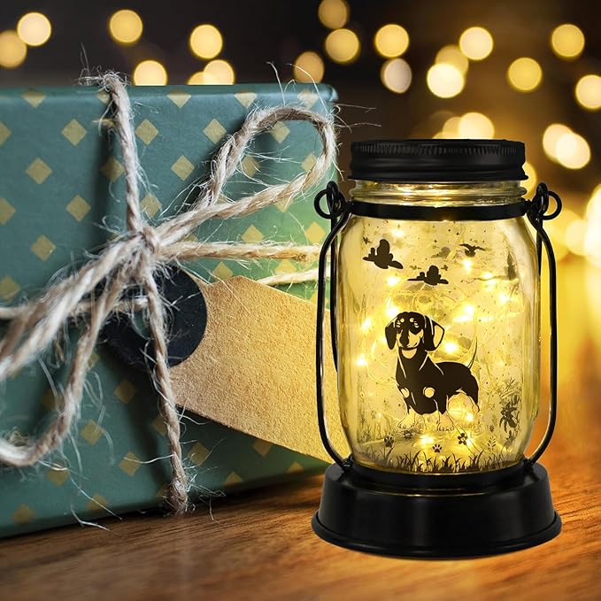 Dachshund Solar Lanterns Weiner Dog Gifts for Women/Men, Weiner Dog Mom Gifts, Unique Birthday Gifts for Dachshund Lover, Garden Decoration for Yard, Patio,Backyard,Porch Pet Memorial Solar Lights - Bloomnest