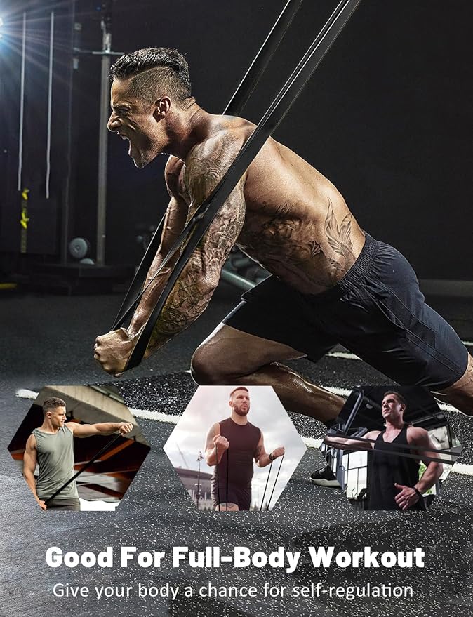 Resistance Bands, Pull Up Assist Bands - Workout Bands, Eexercise Bands, Long Resistance Bands Set for Working Out, Fitness, Training, Physical Therapy for Men Women - Bloomnest