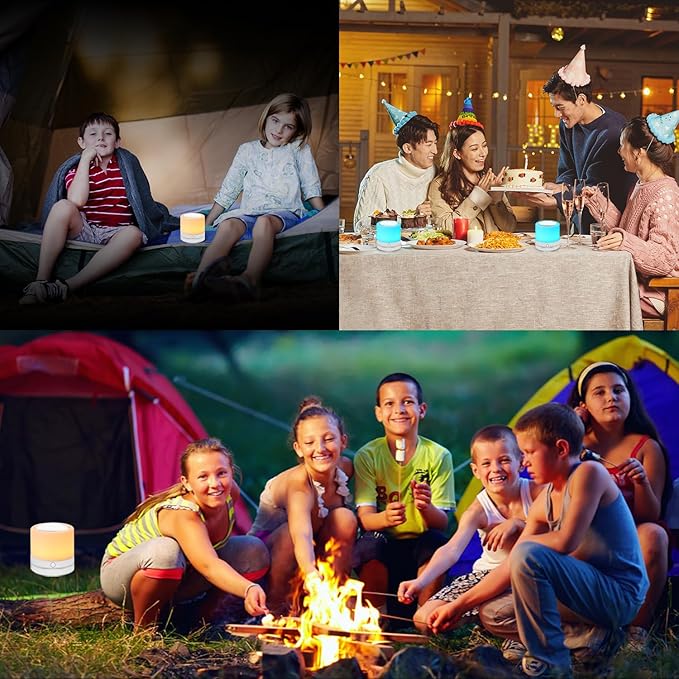 Nursery Night Light for Kids, USB Rechargeable Small Desk Lamp,13 RGB Colors & 4 Brightness & 1 Remote, Touch Bedside Cordless Table Lamp, Portable Night Lamp for Bedroom Living Room (2 Pack White) - Bloomnest
