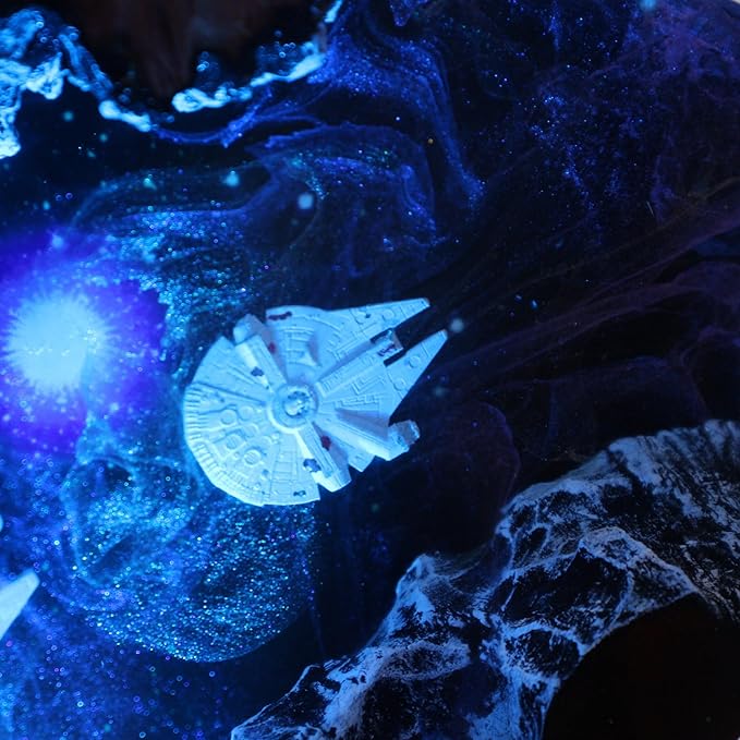 Handmade 3D Ocean Resin Lamp, Epoxy Ocean Night Light with Wooden Base, LED Color Changing Table Lamp, USB Powered Dragons Decor, Unique Ocean Gift for Bedroom & Home Office (Astronaut Galaxy) - Bloomnest