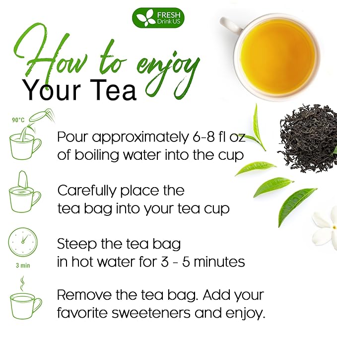 FreshDrinkUS, Premium 175 Green Tea Bags, 100% Natural & Pure from Green Tea. Green Herbal Tea. Made with Natural Material Tea Bags. No Sugar, No Gluten, Vegan - Bloomnest