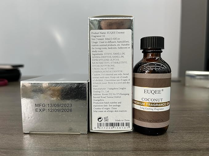 EUQEE Coconut Fragrance Oil, Premium Essential Oil Scented Oil with Glass Dropper for Aromatherapy, Soap Candle Making - 2.02 Fl oz/ 60ml - Bloomnest