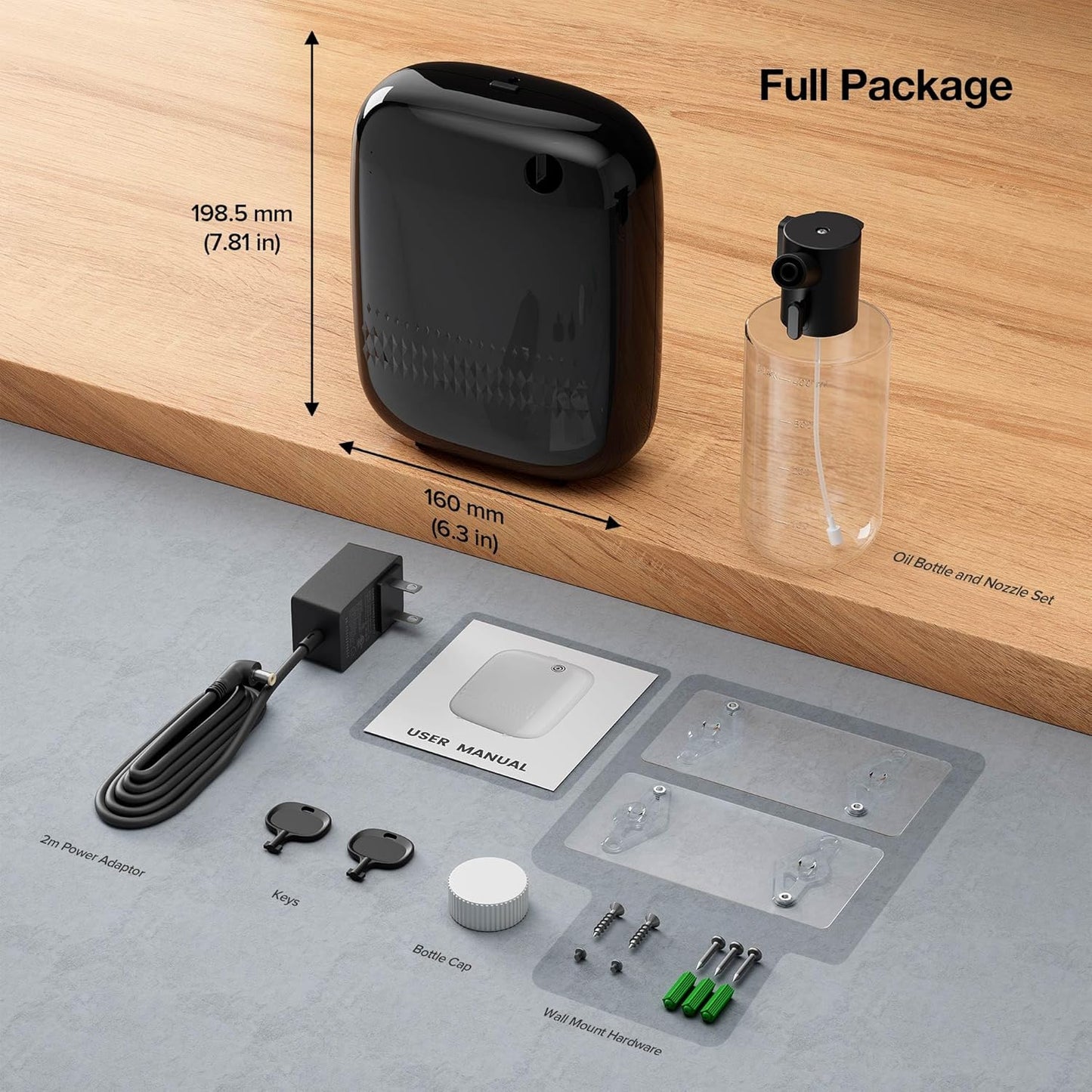 Airversa Smart Scent Air Machine with 400mL Capacity Up to 2000 sq.ft. Waterless Essential Oil Diffuser for Home and Commercial Use, Aromatherapy Scent Diffuser for Large Rooms, ANW-Black