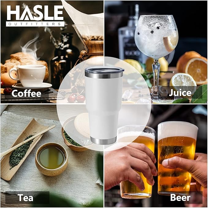 HASLE OUTFITTERS 30oz Stainless Steel Tumbler, Double Wall Vacuum Insulated Travel Mug Tumbler, Durable Insulated Coffee Mug, Gift Box Set (Glacier, 8 - Bloomnest
