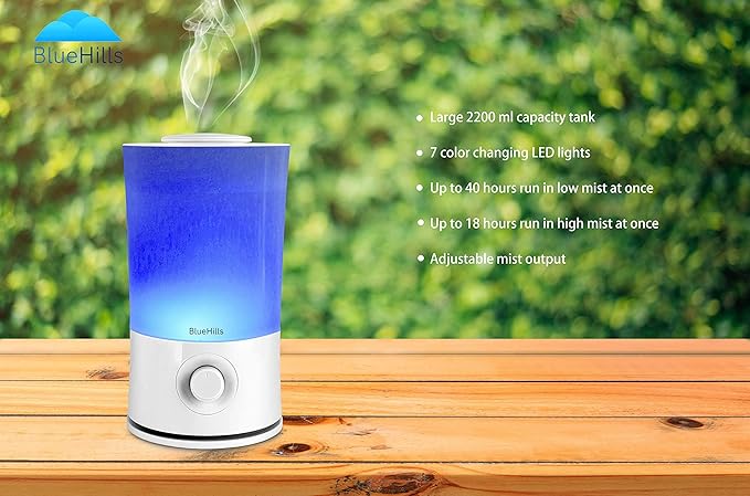 BlueHills Premium 2000 ML XL Large Essential Oil Diffuser Aromatherapy Humidifier for Large Room Home 40 Hour Run Huge Coverage Area 2 Liter Extra Large Capacity Huge Diffuser High Mist White E001 - Bloomnest