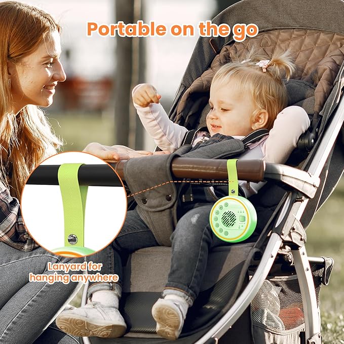 White Noise Machine Portable Sound Machine with 22 Soothing Sounds for Kids Adults, 4 Modes Night Light,3 Sleep Timer,Sound Therapy for Home Office Travel,Green - Bloomnest