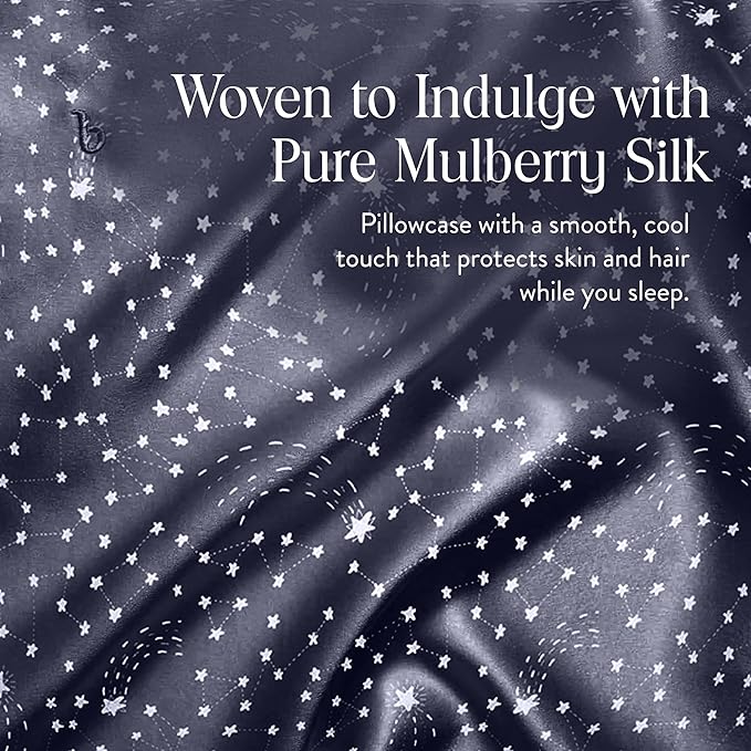 Brooklinen Mulberry Silk Pillowcase – 100% Pure Silk Pillow Case, Soft & Durable, Anti-Friction Comfort, Hight Quality Smooth Texture – Machine Washable & Breathable – King Size (Celestial) - Bloomnest