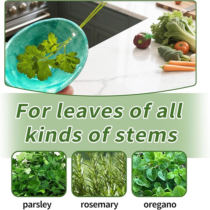 Herb Stripper, Herb Chopper, Herb Stripper Bowl, Kitchen Herb Stripping Tool for Kale, Small Pottery Herb Stripper Ceramic Bowl, Suitable for Peeling off the Leafy Assembly (Celadon Glaze) - Bloomnest