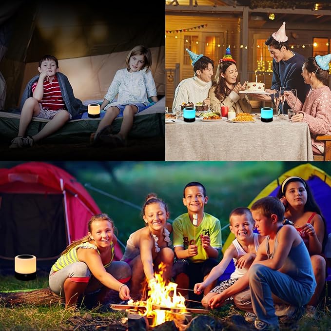 Nursery Night Light for Kids, USB Rechargeable Small Desk Lamp,13 RGB Colors & 4 Brightness & 1 Remote, Touch Bedside Cordless Table Lamp, Portable Night Lamp for Bedroom Living Room Home (Black) - Bloomnest