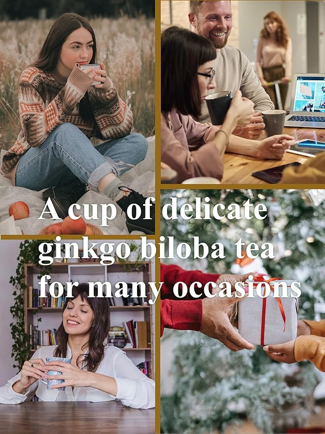 GLDNT Organic Ginkgo Biloba Tea, Dried Ginkgo Biloba Leaves, Mild & Smooth Flavor, Caffeine Free, 100 Count - Bloomnest