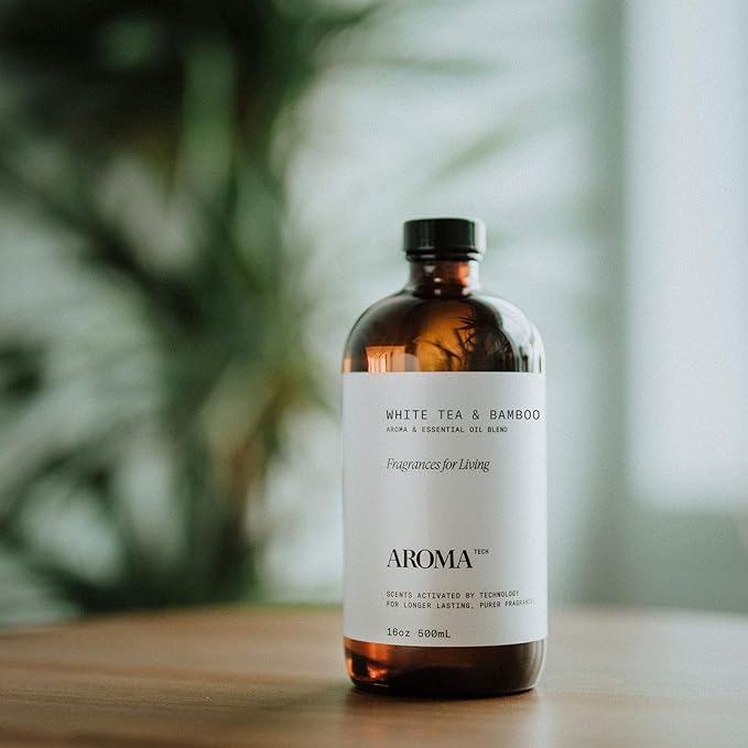 Aromatech White Tea & Bamboo Aroma Essential Oil Blend: Luxury Hotel Inspired Aromatherapy with for Ultrasonic Diffusers & Nebulizers - 16.9 fl oz, 500 mL - Bloomnest