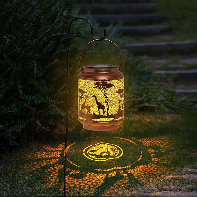 Styleonme Giraffe Lover Solar Light, Mother's Day Lantern Gift for Mom Grandma Women Sister, Hanging Image Giraffes Lanterns, Yard Corridor Garden Decor, Thanksgiving Day, Birthday Gifts - Bloomnest