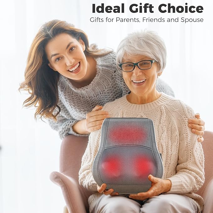 Brelley Shiatsu Neck and Back Massager with Heat, Deep Tissue Kneading Massage Pillow, Electric Massagers with Bi-Directional Rotating Head for Neck, Back, Shoulders, and Legs - Bloomnest
