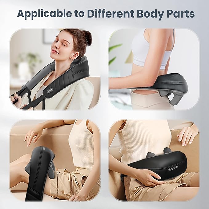 COMFIER Cordless Neck Shoulder Massager with Heat, Shiatsu Back Massager for Pain Deep Tissue, 4D Kneading Massager for Neck Shoulder, Gifts for Mom/Dad - Bloomnest